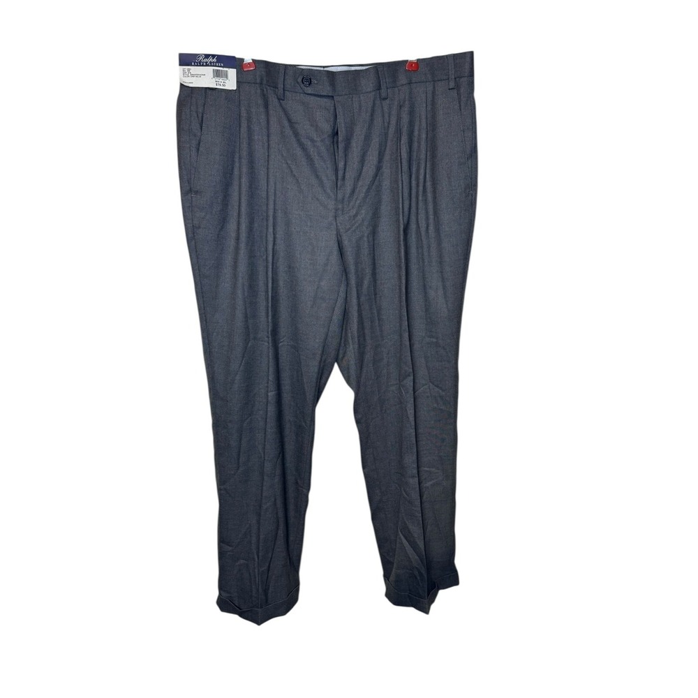 Ralph Lauren Mens Dress Pants Comfort Flex Shirt Gripper Pleated Size 38X30 NWT